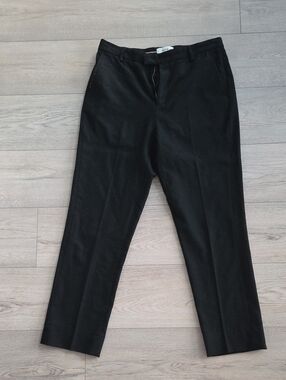 KOTN Men's Black Wool Pleated Dress Trousers
